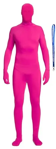 Green Alien Full-Hood Suit in Hot Pink