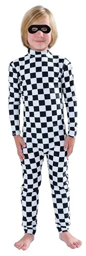 Kids' Suit, Bare Hands and Feet in Checker