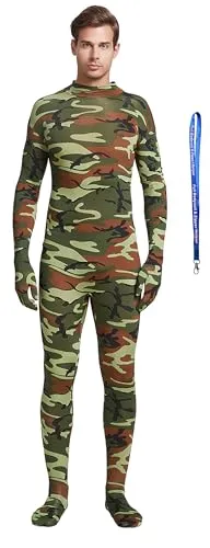 Men's Suit, No Hood in Camo Green