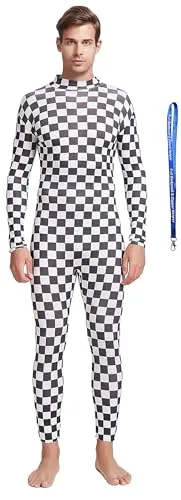 Men's Suit, No Hood, Bare Hands and Feet in Checker