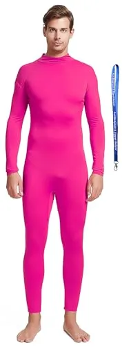 Men's Suit, No Hood, Bare Hands and Feet in Hot Pink