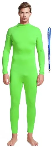 Men's Suit, No Hood, Bare Hands and Feet in Lime Green