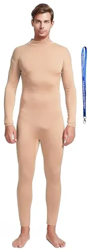 Men's Suit, No Hood, Bare Hands and Feet in Nude