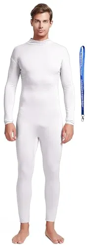 Men's Suit, No Hood, Bare Hands and Feet in White