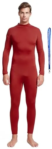 Men's Suit, No Hood, Bare Hands and Feet in Wine