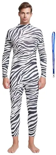 Men's Suit, No Hood, Bare Hands and Feet in Zebra