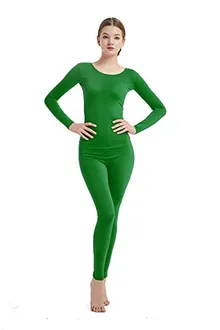 Women's Round-Neck Unitard in Green