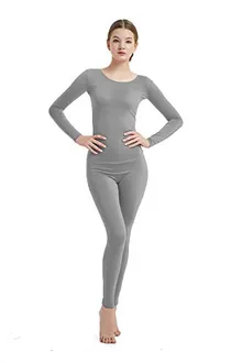 Women's Round-Neck Unitard in Grey