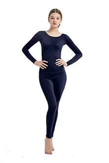 Women's Round-Neck Unitard in Navy