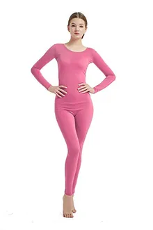 Women's Round-Neck Unitard in Pink
