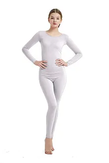 Women's Round-Neck Unitard in White