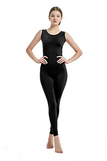 Women's Sleeveless Unitard in Black