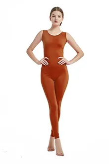 Women's Sleeveless Unitard in Brown