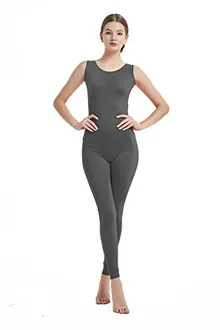 Women's Sleeveless Unitard in Dark Grey