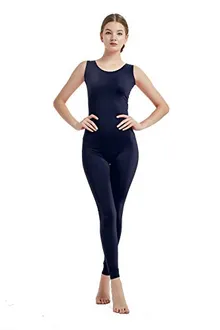 Women's Sleeveless Unitard in Navy