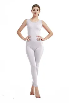 Women's Sleeveless Unitard in White