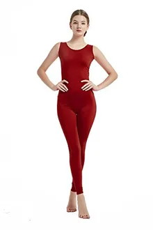 Women's Sleeveless Unitard in Wine