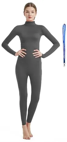 Women's Suit, Bare Hands and Feet in Dark Grey