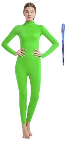 Women's Suit, Bare Hands and Feet in Lime Green
