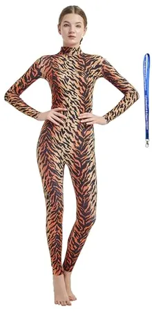 Women's Suit, Bare Hands and Feet in Tiger