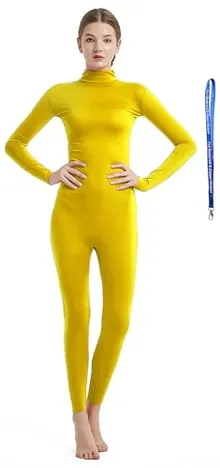 Women's Suit, Bare Hands and Feet in Yellow