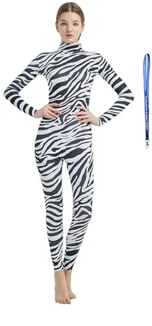 Women's Suit, Bare Hands and Feet in Zebra