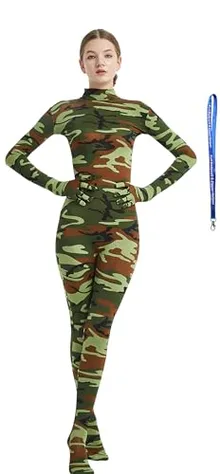 Women's Suit, No Hood in Camo Green
